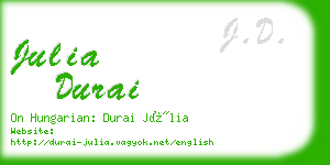 julia durai business card